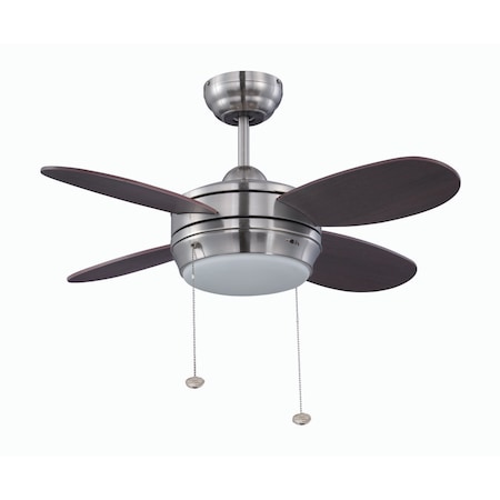 36 Brushed Nickel Finish Ceiling Fan Includes Blades & LED Light Kit